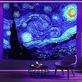 Sinsoledad Blacklight Tapestry Starry Night by Van