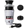 Garbage Disposal, TECASA 1/2 HP Pro Food Waste Coutinuous Feed, Garbage Disposals with Stopper Power Cord, Stainless Steel Grinding System for Kitchen Sink - HyperCrush 50 PRO
