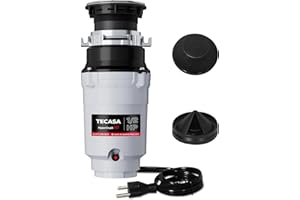 Garbage Disposal, TECASA 1/2 HP Pro Food Waste Coutinuous Feed, Garbage Disposals with Stopper Power Cord, Stainless Steel Grinding System for Kitchen Sink - HyperCrush 50 PRO