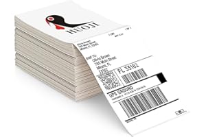 HUOJI Thermal Shipping Labels 4x6, Pack of 500 Direct Thermal Printer Labels Fanfold, Compatible with Rollo, Zebra, MUNBYN Printers(Commercial Grade)