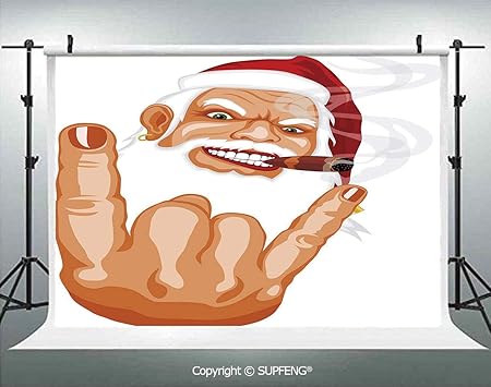 Amazon 背景 サンタクロース マウスを作る ロッカー ジェスチャー タバコ ノエル ユーモア お祝い 装飾 3d 背景 室内装飾 写真 スタジオ 小道具 バックペーパー 背景布 通販