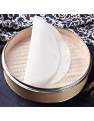 GUCUJI 4Pcs 10 inch Non stick Silicone Steamer Liners Mesh Mat Pad Steamed Buns Dumplings Baking Pastry Dim Sum Mesh