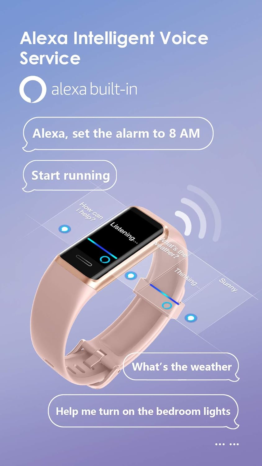 YAMAY Fitness Tracker 2021 Version, Watches for Women Men with Customized Watch Face Touch Screen Alexa Built-in, Blood Oxygen & Heart Rate Monitor Sleep Tracker IP68 Swimming Waterproof (Pink) : Sports & Outdoors