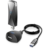 D-Link USB WiFi 6 Adapter AX1800 USB 3.0 Dual Band Long Range MU-MIMO Wireless Internet Network for Desktop PC Laptop Windows