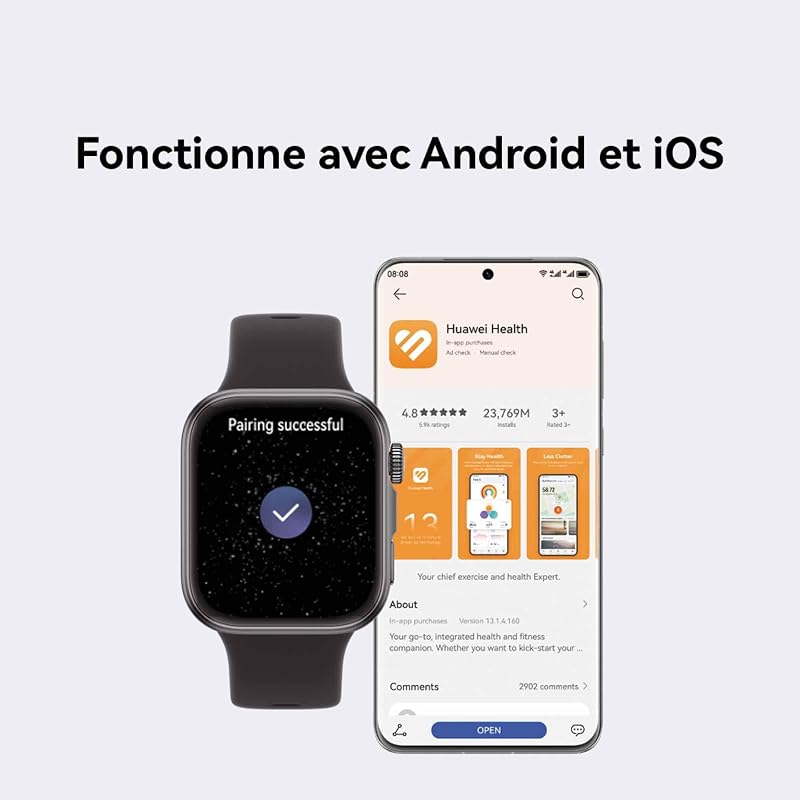 Watch FIT 4 Montre connectée, 100+ Modes d'entraînement, Gris