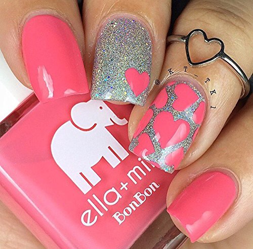 Original Heart Stencil Nail Vinyls By Twinkled T - 1 Sheet of 16 Stencils