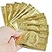 SandiaSummer 24K Gold Foil Playing Cards $100 Dollar Poker Full Deck with Wood Box