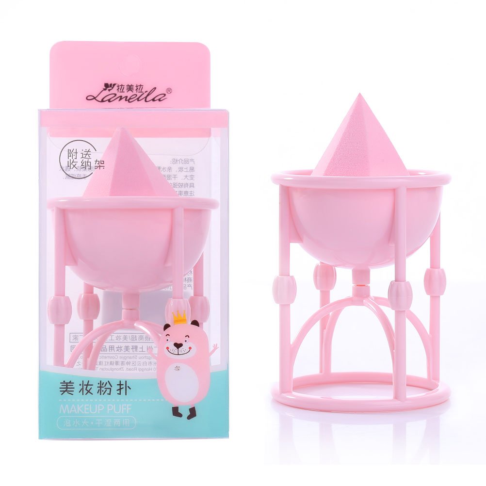 Lameila Make Up Powder Puffs Sponges Foundation Blender with Drying Rack Sponge Holder