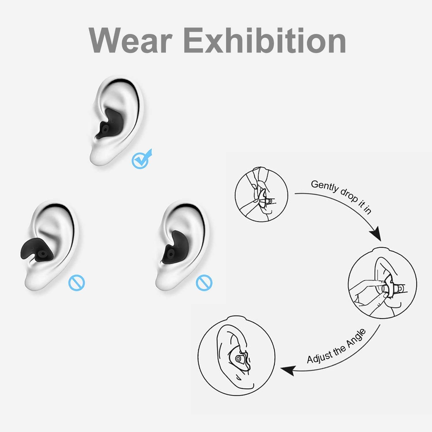 Swimming earplugs, 4 Pairs of Waterproof Reusable earplugs, Adult and Child Swimming earplugs, Swimming Bathing Surfing and Other Water Sports: Health & Personal Care