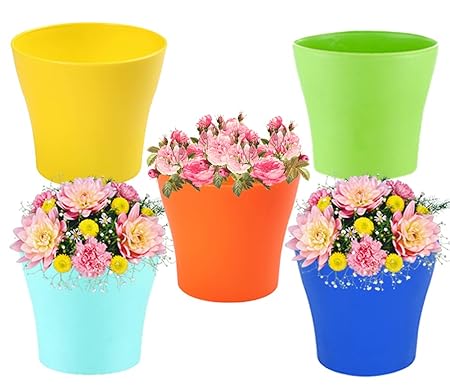 Kraft Seeds Gate Garden! Flower Pots Spectacular Design for Germination & Growing of All Type Flower & Herb & Vegetable Seeds, Flower Bulbs (6-inch, Set of 5)