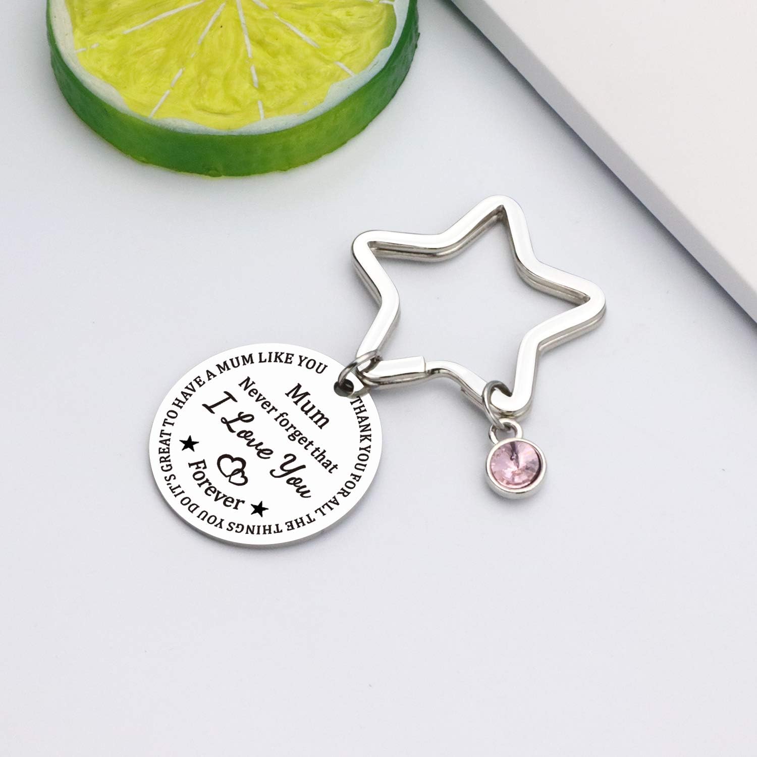 HULALA Mum Keyring From Daughter Son Never Forget That I Love You Mom Mummy Mothers Birthday Christmas Gifts Women Keychain Engraved Thanks For All The Things You Do - Image 3
