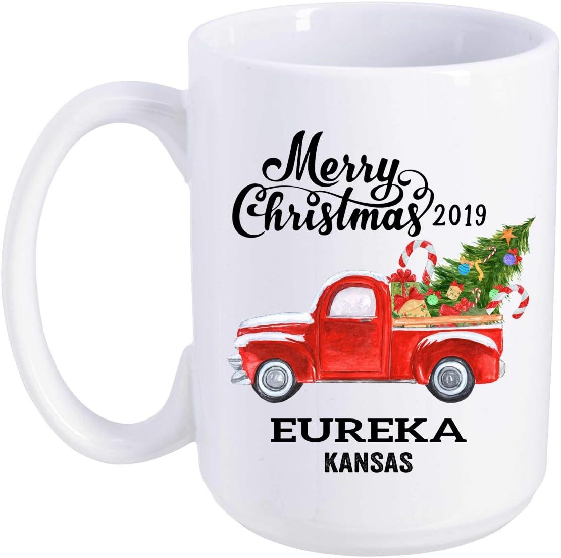 Eureka Kansas State Family New Home Mug 2019 Christmas First New House - Decor Housewarming, Keepsake Present For Friends And Family - Merry Christmas Mug 15 Oz