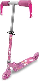 Zinc Kids Folding 2-Wheel Scooter Unicorn with Light Up Wheels 3+ Height