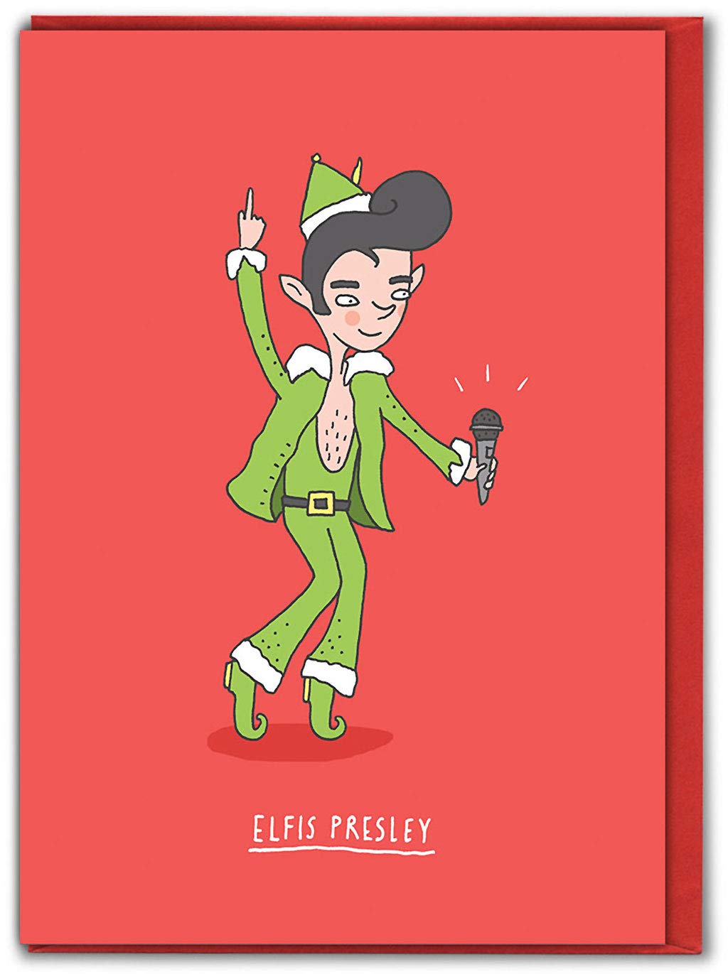 Brainbox Candy - Funny Xmas Cards - Funny Christmas Cards For Friends - 'Elvis Presley' - For Mum and Dad Him Her Boyfriend Girlfriend Partner