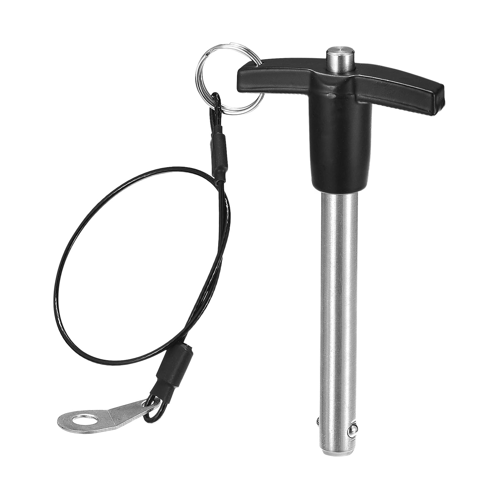 DTGN 9.5mmx70mm(DxL) T Handle Quick Release Pin - Good for Quickly Connecting and Hooking Up Components - 304 Stainless Steel Ball Locking Pin with Push Button - Black/Silver