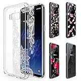 Galaxy S8 Case Clear, ivencase 5PCS Replaceable Patterned Card DIY Creative Shockproof Hard PC + Soft TPU Silicone Bumper Transparent Cover for Samsung Galaxy S8 5.8 Inch