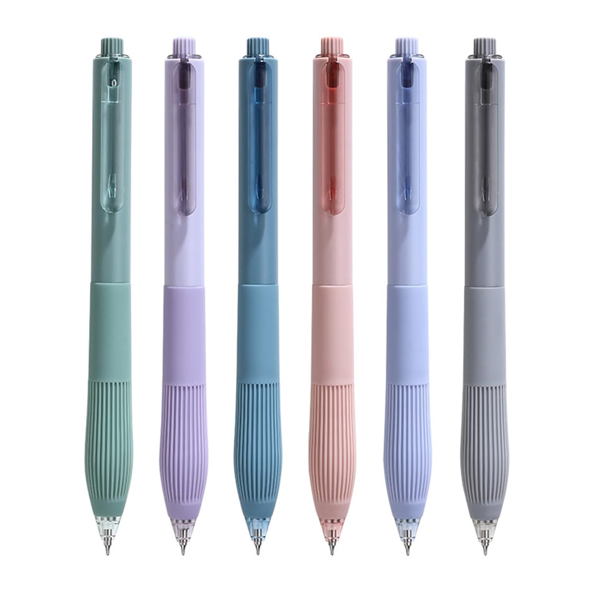 Craftsboys Gel Pens 0.5mm, Black Ink, Quick Drying, 6 Count, Retractable RollerBall Pens (Assorted)