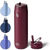 BOTTLE BOTTLE Stainless Steel Water Bottle with Straw and Lid, 32 oz Vacuum Insulated Cup,Stay Cold and Hot, Leak-Proof Wide Mouth Sports Water Bottles red