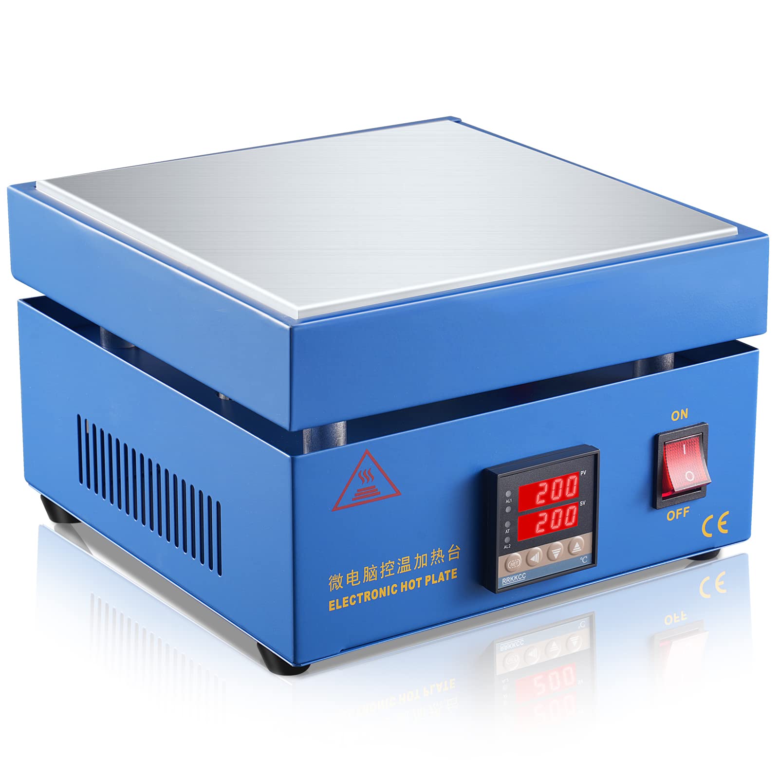 Photo 1 of Soiiw 110V 850W Soldering Hot Plate LED Microcomputer Electric Preheat Soldering Station Welder Hot Plate Rework Heater Lab 200X200mm Plate