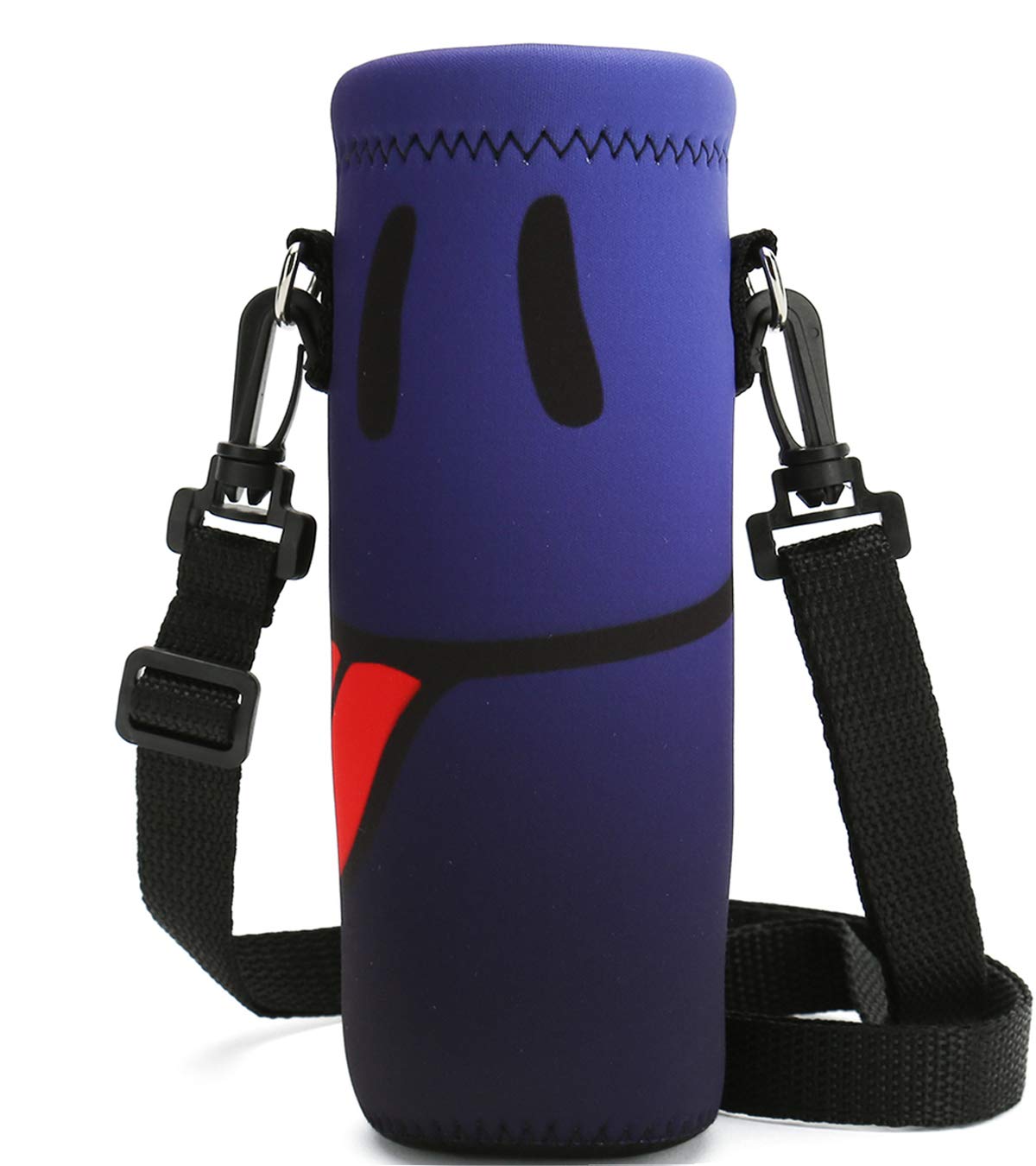 Photo 1 of *MINOR DAMAGE - USED*
RICHEN Neoprene Water Bottle Carrier Bag with Adjustable Shoulder Strap,Insulated Water Bottle Cover for 500ml/16oz Stainless Steel/Glass/Plastic Bottles (Smiling Face,500ml)