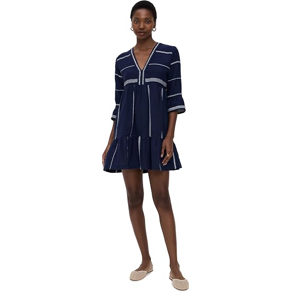 lemlem nunu plunge neck dress lemlem Nunu Plunge Neck Dress in Navy