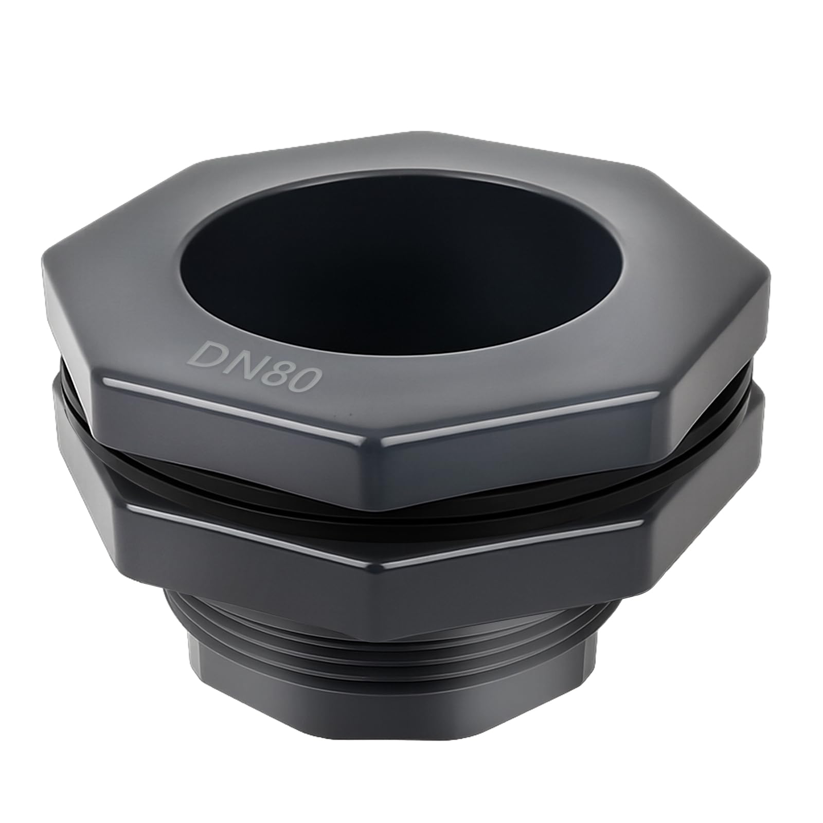 Photo 1 of 1 Pcs 3 Inch Bulkhead Fitting PVC - Heavy-Duty Plumbing Kit for Water Tank, Aquariums, Rain Barrels & Pools with Reinforced Seals