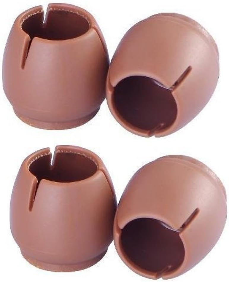 SpiderJuice Durable Flexible Silicone Anti-Slip Anti-Scratch Noise Reducer Floor Protection Soft Cover Caps Pads for Chair Legs (Pack of 4, Brown Color)