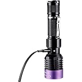 LIGHTFE UV305 High-Power UV Flashlight USB Rechargeable, Used for Hunting Ore, Scorpion and UV Glue Curing, Checking Pet Urine Stains, Identifying Currency, Official Anti-Counterfeiting Documents&hellip;