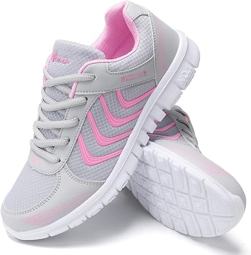 Amazon Alicegana レディース 通気性 メッシュ テニス アスレチック レースアップ ファッション ウォーキング 快適 軽量 ランニング ホワイト スニーカー スポーツシューズ ランニング
