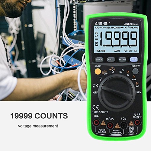 Digital Multimeter ANENG AN870 19999 COUNTS True-RMS Auto Range NCV Ohmmeter AC/DC Voltage Ammeter Current Meter Temperature Measurement