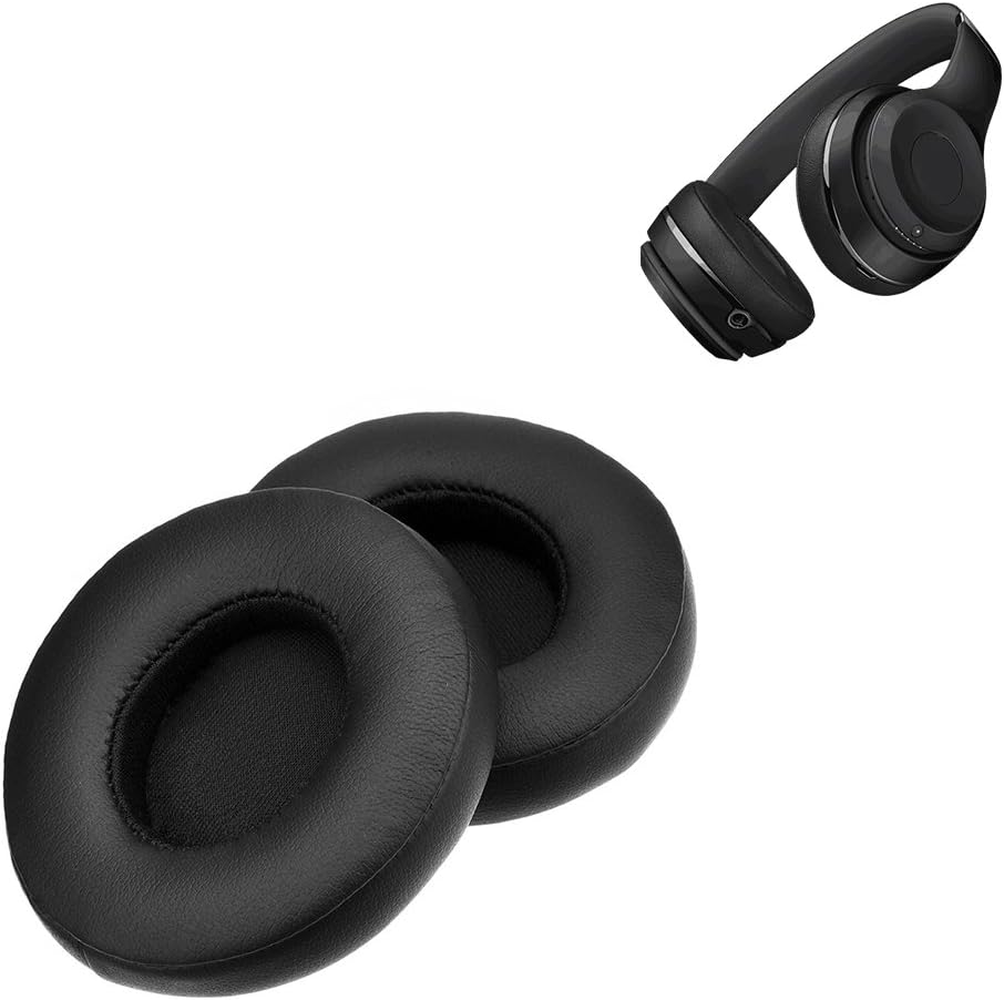 Replacement Ear Pads for Beats Solo 2 and Solo 3 Wireless Headphones Ear Pad Memory Foam Ear Cushion Cover for Beats Solo 2.0/3.0 Wireless On Ear Headphones (Black)