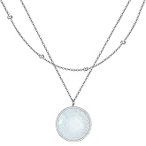 TIGER RIDER Opal/Black Onyx/Turquoise Layered Necklace 925 Sterling Silver White Opal Gemstone Layered Necklaces Christmas Jewelry for Women