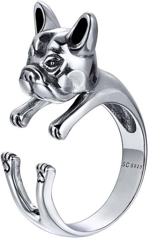 Bee & Daisy/Queen Bee/Owl/Crocodile/Cat/Elk Antler/Labrador/French Bulldog/Pet Dog/Snake Resizable Ring, Two-tone/Real Gold Plated/925 Sterling Silver Animal Jewelry Women Ring (With Gift Box)