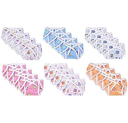 RBC RIYA R Newborn Baby Hosiery Cotton Cloth Nappies Pack of 24 pcs (Multi) (0-6 Months)