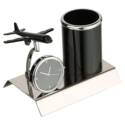 Tiamo Aeroplane Designed Multiuse Clock and Penstand for Gifts