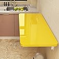 Fold Wall Mounted Table Folding Workbench Length, Laundry Folding Table, Stable Sturdy Heavy Duty Wall Table For Kitchen/Laundry Room&Restaurant ( Color : Yellow , Size : 80*30cm (31.5*12in) )
