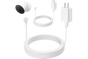SUDENWLIS 2Pack Power Cable for Google Nest Cam Outdoor or Indoor, Battery(2nd Generation) 16FT/5M Weatherproof Charging Cable with Adapter for Nest Cam (Battery), 5V 2A Outdoor Charger Cable