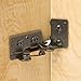 Semi-Concealed Cabinet Door Hinges (Pair of 2) - Overlay Concealed Hinge w/Adhesive Cork Stoppers & Double Nylon Washers & More - Brass Soft Close Snap on Hinges for Frameless & Face-Frame Cabinets