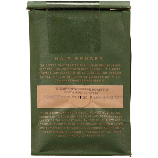 STUMPTOWN COFFEE ROASTERS, MEDIUM ROAST GROUND COFFEE – HAIR BENDER 12 OUNCE BAG, FLAVOR NOTES OF CITRUS AND DARK CHOCOLATE