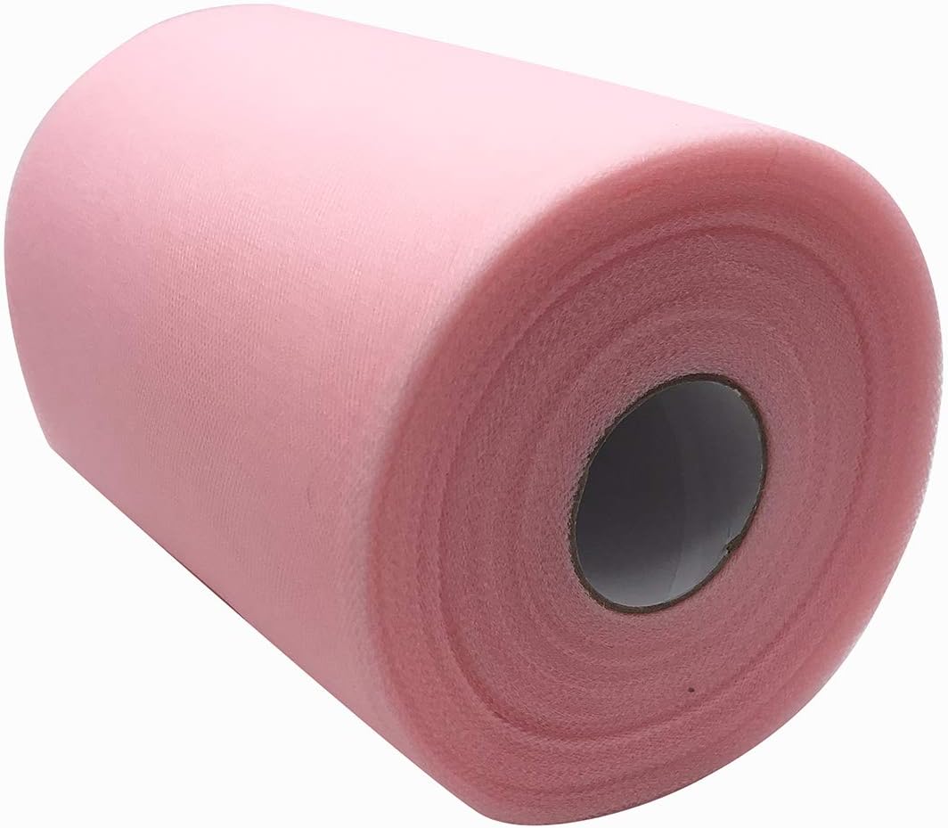 MXCELL Tulle Rolls Tulle Netting Rolls Tulle Fabric Spool Ribbon 6" Wide 100 Yards/Spool with Measuring Ruler for Table Tutu Skirt Rainbow Party Tulle Skirt Dress