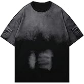 VIPWOLF Men's Graphic Oversized Short Sleeve Tee Shirt Y2K Vintage Cool Acid Wash Streetwear T-Shirts
