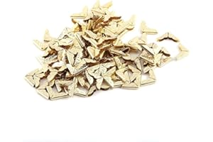 HEEPDD 100pcs Book Corner Protectors, Yellow Retro Metal Book Albums Scrapbook Folder Corner Protector Menus Notebook File Corner Decorative Accessory