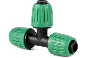 RedChili 14 Pcs 1/2 Inch Irrigation Tubing Tee Fittings, (1/2" ID x0.6-0.65" OD) 16mm Drip Tubing Barbed Locked Nuts Connectors Anti-Drop 1/2" T Parts for Garden Lawn Irrigation System
