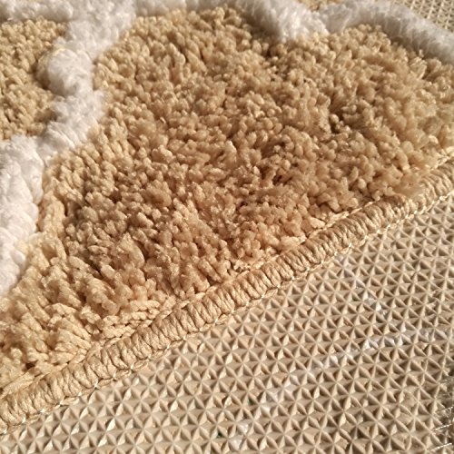 Hihome Kitchen Rugs, NonSlip Rubber Backing Carpet Cream Kitchen Mat Doormat,18Inch By 25.6