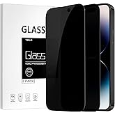 TECHO Privacy Screen Protector Compatible with iPhone 14 Pro Max Tempered Glass Film (Edge to Edge Full Coverage) (Anti Spy Private) (9H Hardness) (2 PACK) (6.7 inch)
