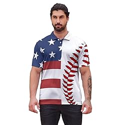 Xdceu American Flag Polo Shirts for Men Golf Polo