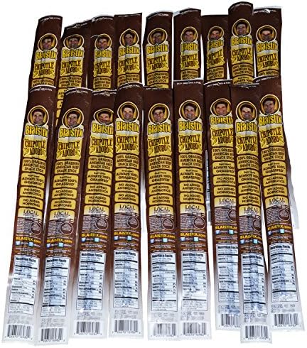 Pure Grassfed U.S.A. Beef Jerky Snack Sticks - 18 pack Chipotle Adobo | Grass Fed | Gluten Free | No Antibiotics | No Hormones | No Nitrates