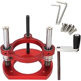 KETIPED Adjustable Router Lift for 65mm Diameter Universal Trimming Machine,Aluminum Under-Table Router Base for Router Table Insert Base Plate with Double Stainless Steel Support Rod,MG-061RED