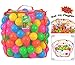 Pack of 200 Plastic Pit Balls with Foldable Ball Pit Playpen – BPA Free 6 Bright Colors Crush Proof Phthalate Free Pit Balls with Ball Pit in a Durable Mesh Bag with Zipper by Joyin Toy