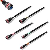 Geinxurn Impact Nut Driver Set, 5 Pieces 6”Long 1/4”5/16”3/8”7/16”1/2”6 Point Alloy Steel Magnetic SAE Nut Setter Set Use For Require Installing 1/4 Hex Shank Impact Driver with Case Box